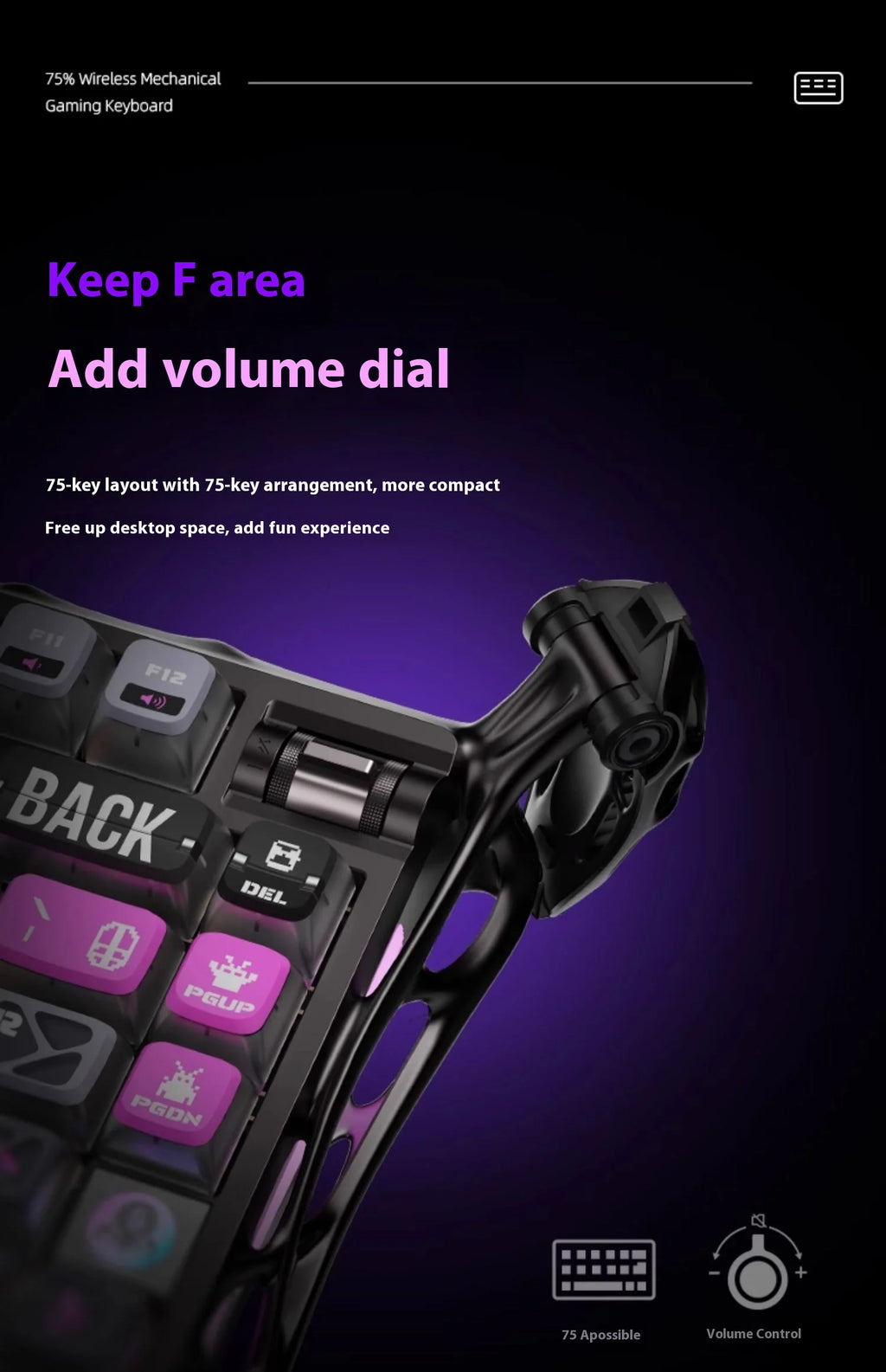 Gravastar 75k1pro Mechanical Keyboard Wireless Gaming Esports Professionali Keyboard Aluminum Customization Computer Peripherals