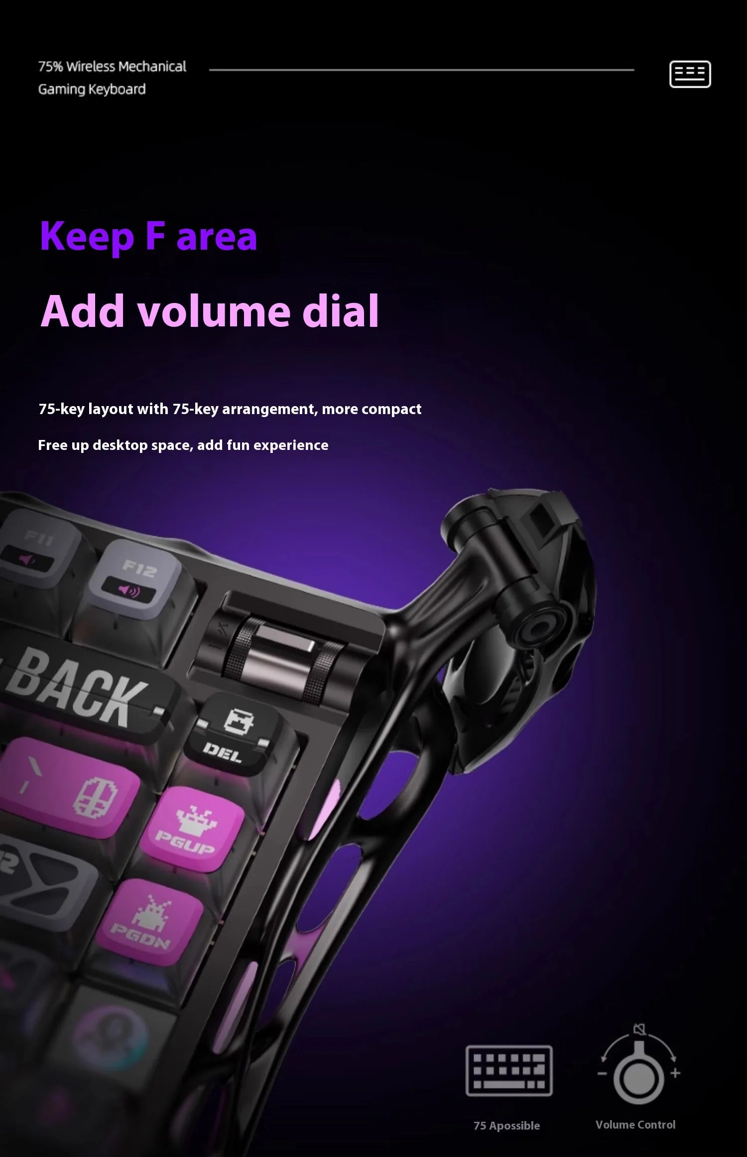 Gravastar 75k1pro Mechanical Keyboard Wireless Gaming Esports Professionali Keyboard Aluminum Customization Computer Peripherals