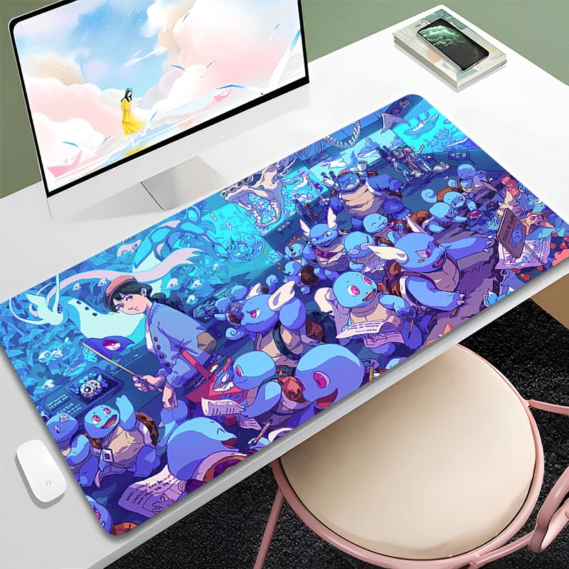 Art Wave Anime Mouse Pad Kawaii S-Squirtles Large Laptop Table Mat 800x300 Cartoon Mousepad Anti Slip Keyboard Gaming Pad Carpet