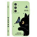 Cat Butterfly Phone Case For Samsung Galaxy A55 A35 A25 A15 A16 A06 A05 A05S A54 A34 A24 A14 A04 A04S A04E 4G 5G Cover
