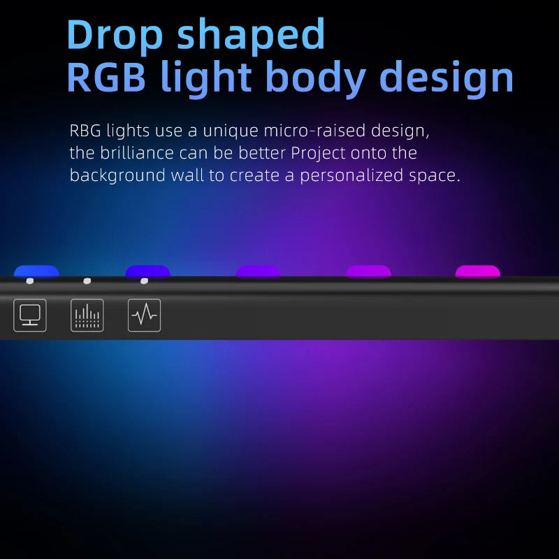 33-60cm Monitor Light Bar PC RGB Background Lighting Eye Protection Dimming Reading/Gaming/Work Lamp Timed Night Light