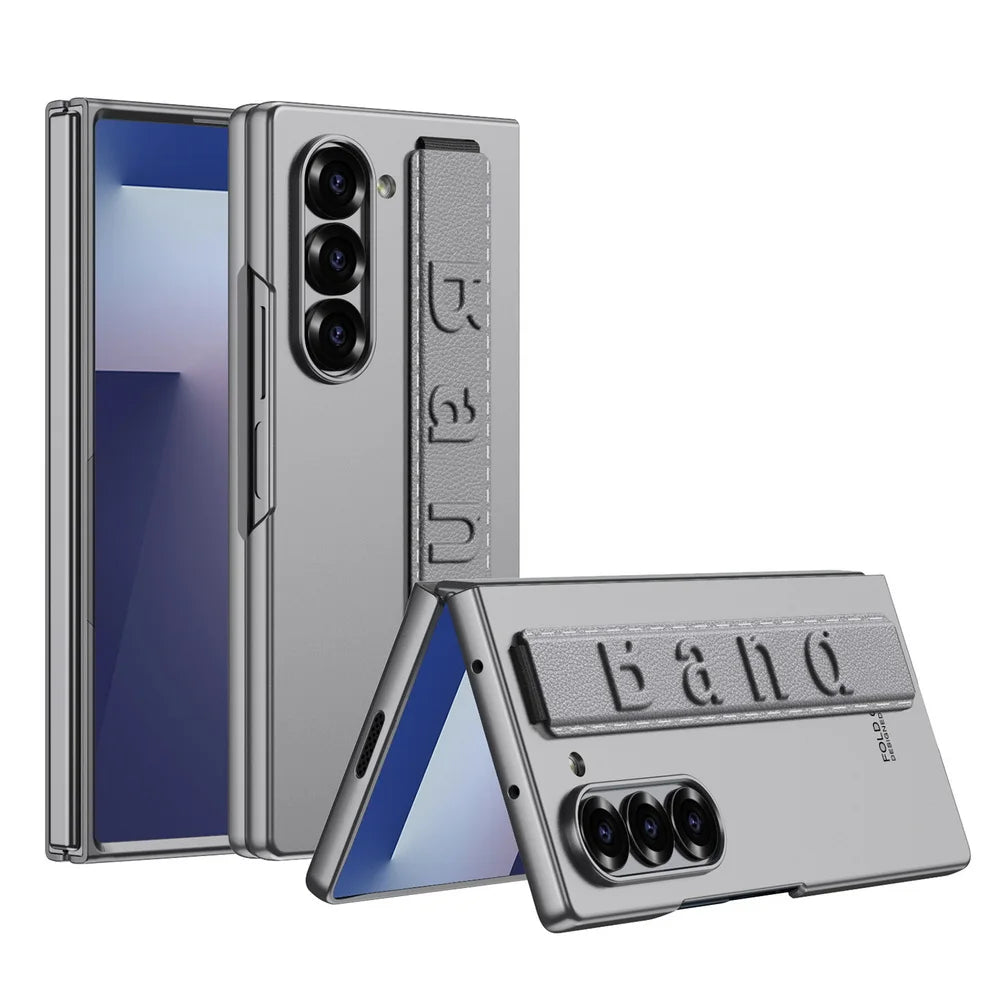 Ultra-thin hard micro-matte feel with wrist strap for phone case for Samsung Galaxy Z Fold 7 fold7 Camera Protect Cover