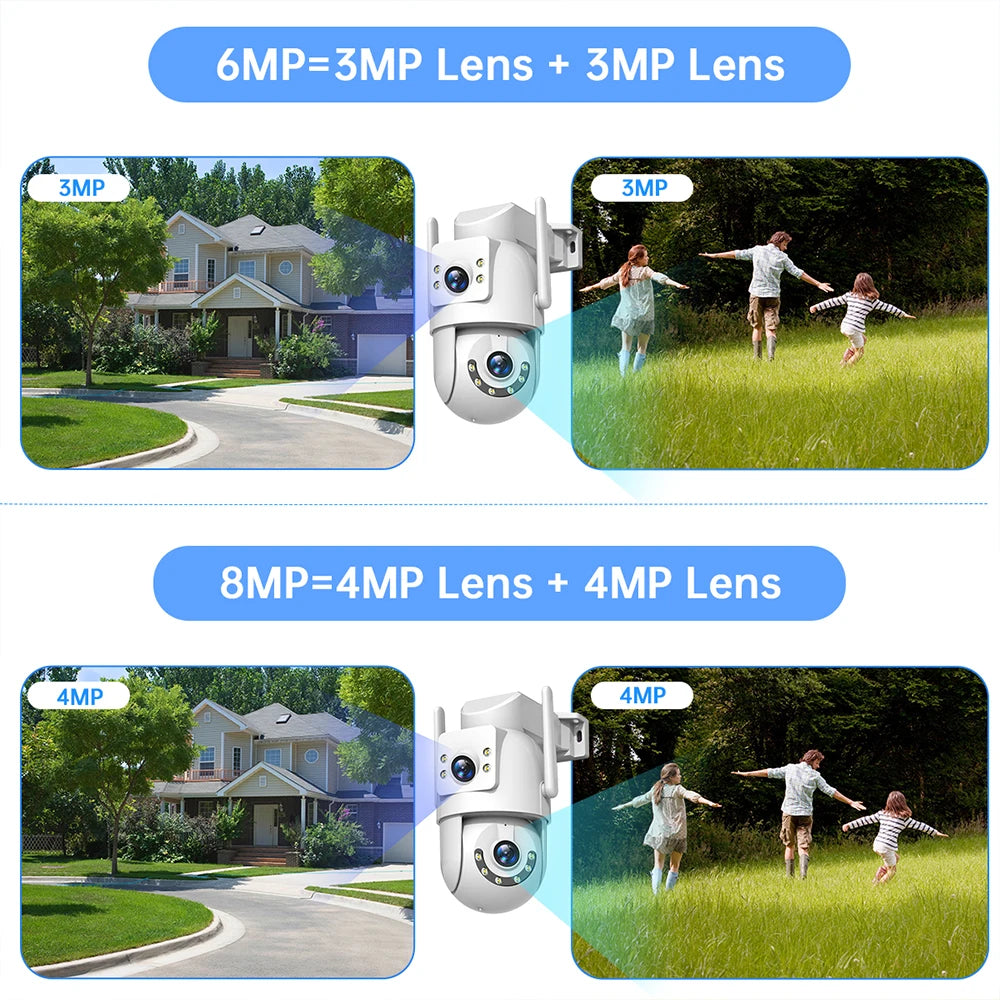 Jooan 4K 8MP HD Wifi PTZ Camera Outdoor 5G Wifi Dual Lens Security IP Cameras 5X Zoom AI Tracking ONVIF CCTV Surveillance Camera