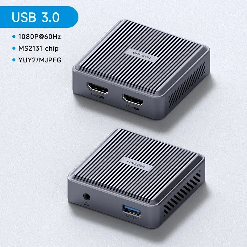Hagibis 4K HDMI-Compatible Video Capture Card Loop Out for Game Recording Live Streaming 1080P Grabber MS2131 for PS4/5 Switch