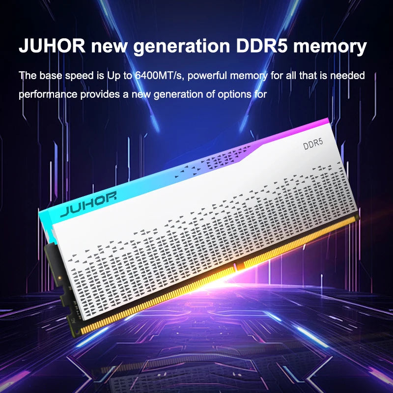JUHOR Desktop Memory RGB DDR5 16GBX2 6000MHz 5600MHz  Dimm High speed Memoria Ram