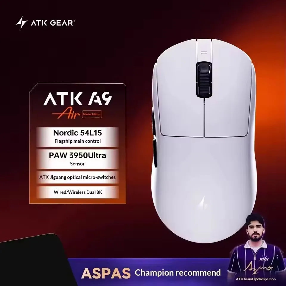ATK A9 Ultimate | Lightweight Wireless Gaming Mouse | PAW3950 & 8KHz Polling