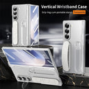 Wristband Holder Hinge Phone Case For Samsung Galaxy Z Fold 7 6 5 4 3 With Pen Slot & S Pen Screen Protector Film Protect Cover