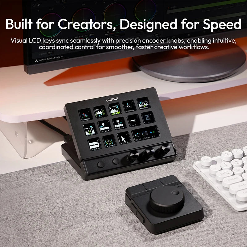 Ulanzi D200X All-in-One Creative Deck Studio Controller for Video/Photo Editing 8-in-1 Docking Station with Audio Jack 4K HDMI