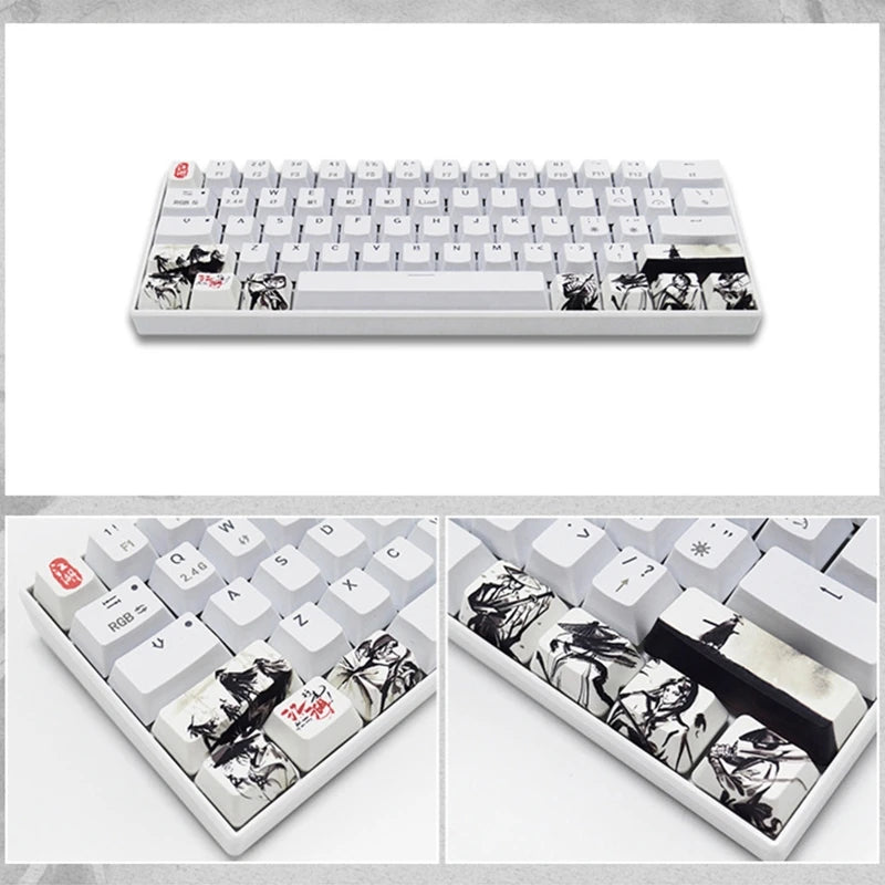 10 Pcs CMYK Dye Sub PBT Keycaps WIN Color Thermal Sublimation R1 SHIFT Large Key Position Supplement Keycaps Vary Themes