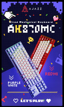 Ajazz AK870MC Wired Mechanical Gaming Keyboard 75% Layout Hot Swap Keyboards 87 Keys Red Brown Switch for Laptop Desktop PC