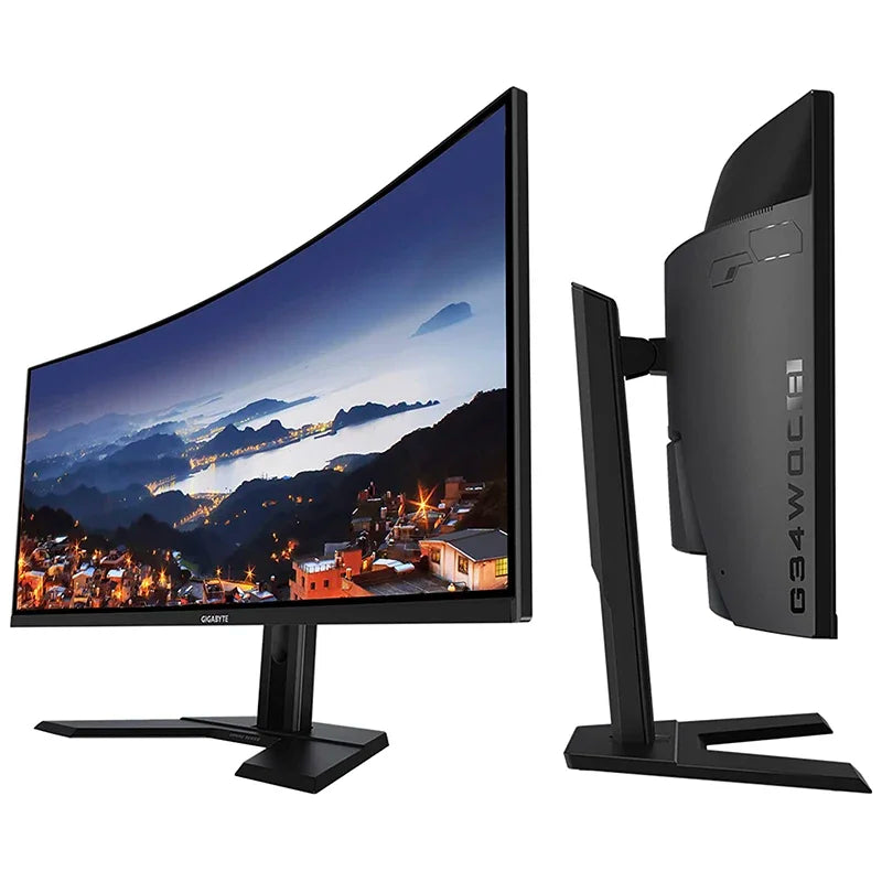 GIGABYTE G34WQC a 34" Inch 144Hz 1ms 3440 X 1440 VA 1500R Display 90% DCI-P3 VESA Display HDR400 Curved Used Gaming Monitor
