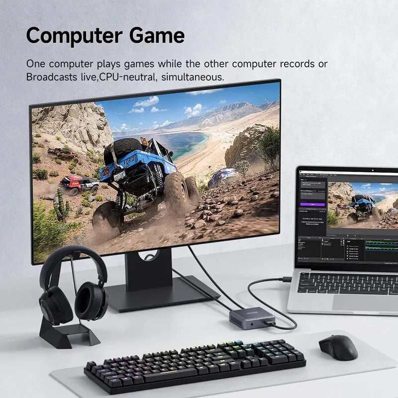Hagibis 4K HDMI-Compatible Video Capture Card Loop Out for Game Recording Live Streaming 1080P Grabber MS2131 for PS4/5 Switch
