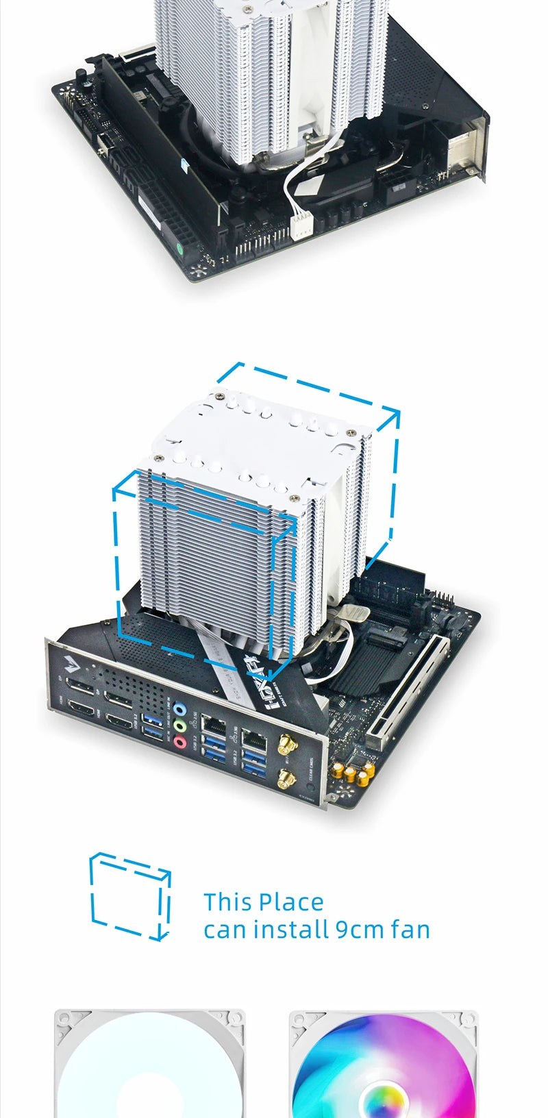 Z135 All White CPU Cooler With 6 HeatPipes Support 1700/1200/115x/AM4 Efficient 4Pin PWM ARGB Fan Quiet Ventilador Radiator