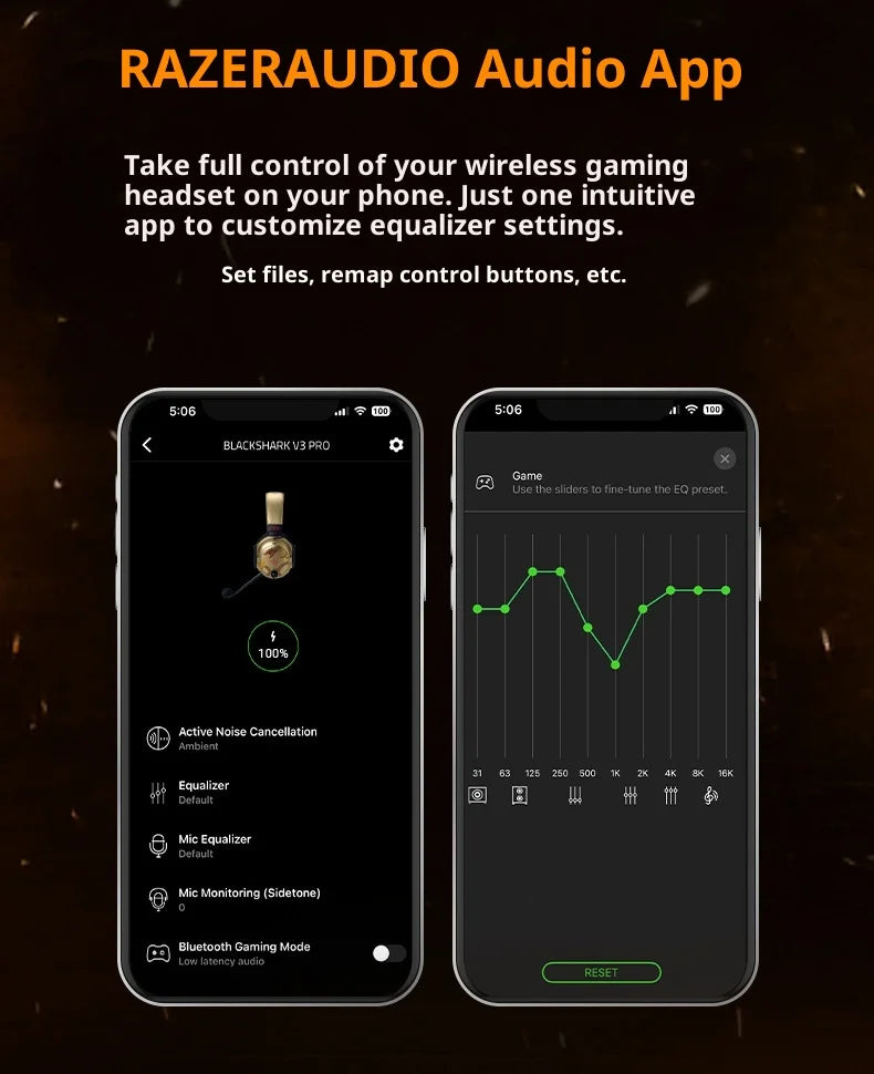 Razer BlackShark V3 Pro&CS2 Co-Branded Bluetooth Wireless Gaming Headphone Active Noise Cancellation with Detachable Microphone