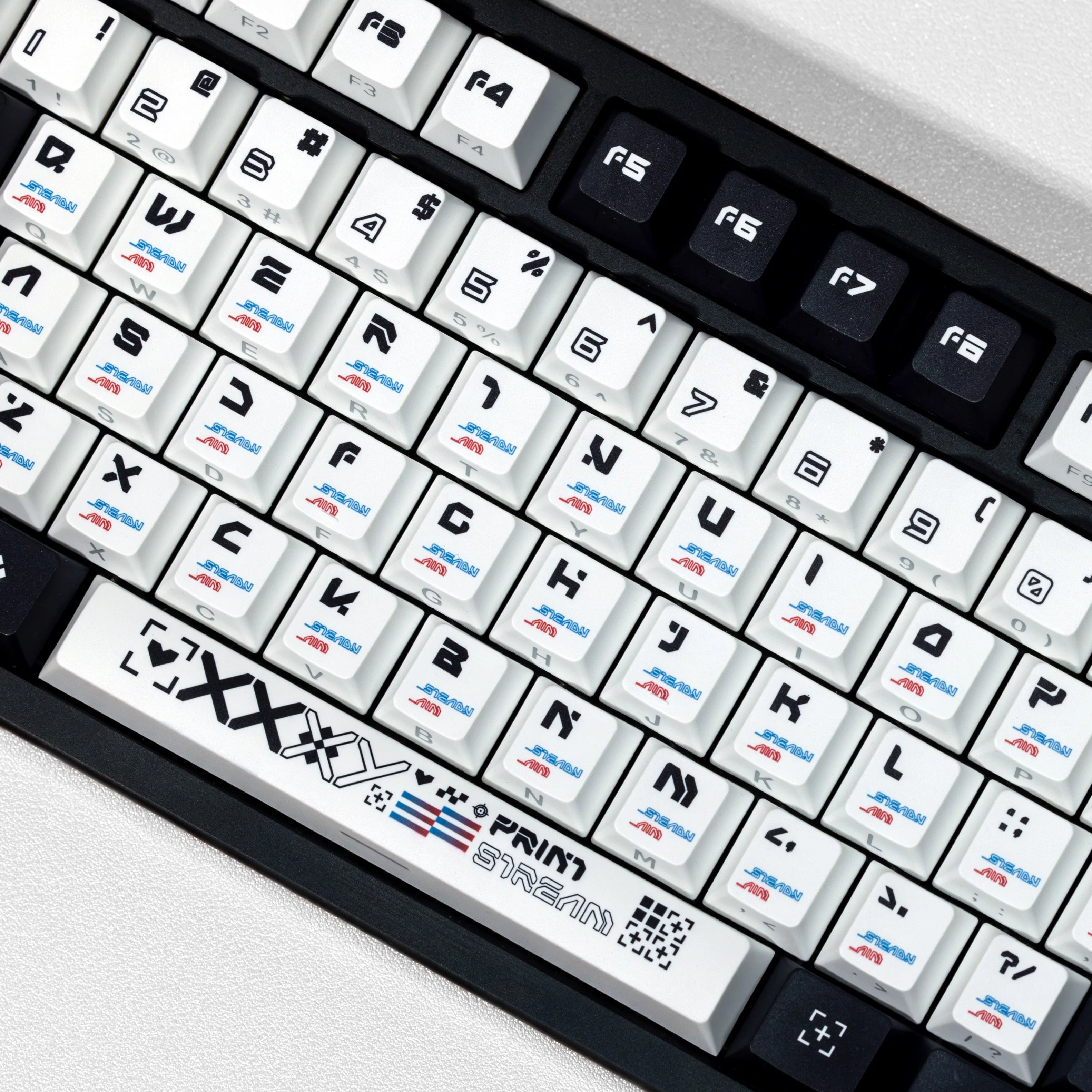 Print Stream Keycaps Dye-Sub PBT Side light Cherry Profile DE/FR/KR/RU/AR/JP/ES For Mechanical Keyboard ISO Layout CS GO