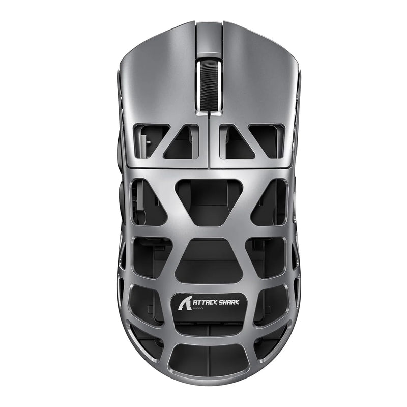 Attack Shark R3 Wireless Gaming Mouse,PAW3395 Up to 26K DPI 8KHz Return Rate,Magnesium Alloy 46G Ultralight Hollowed Design, Tri