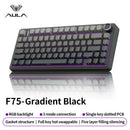 AULA F75 Gaming Mechanical Keyboard RGB Customized 75% Layout Side-engraving Gasket Mounted 80keys PBT Gradient Keycaps keyboard