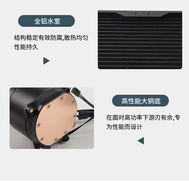 AICOOLER 120mm ARGB AIO Liquid CPU Cooler - Intel/AMD Compatible Water Cooling with Temperature Display, PWM Silent Fan, High-Ef