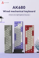 AJAZZ AK680 Gaming Mechanical Keyboard ABS Keycap 68 Keys Wired Wireless Bluetooth Keyboard Hot Swap Custom Gasket for Pc Laptop