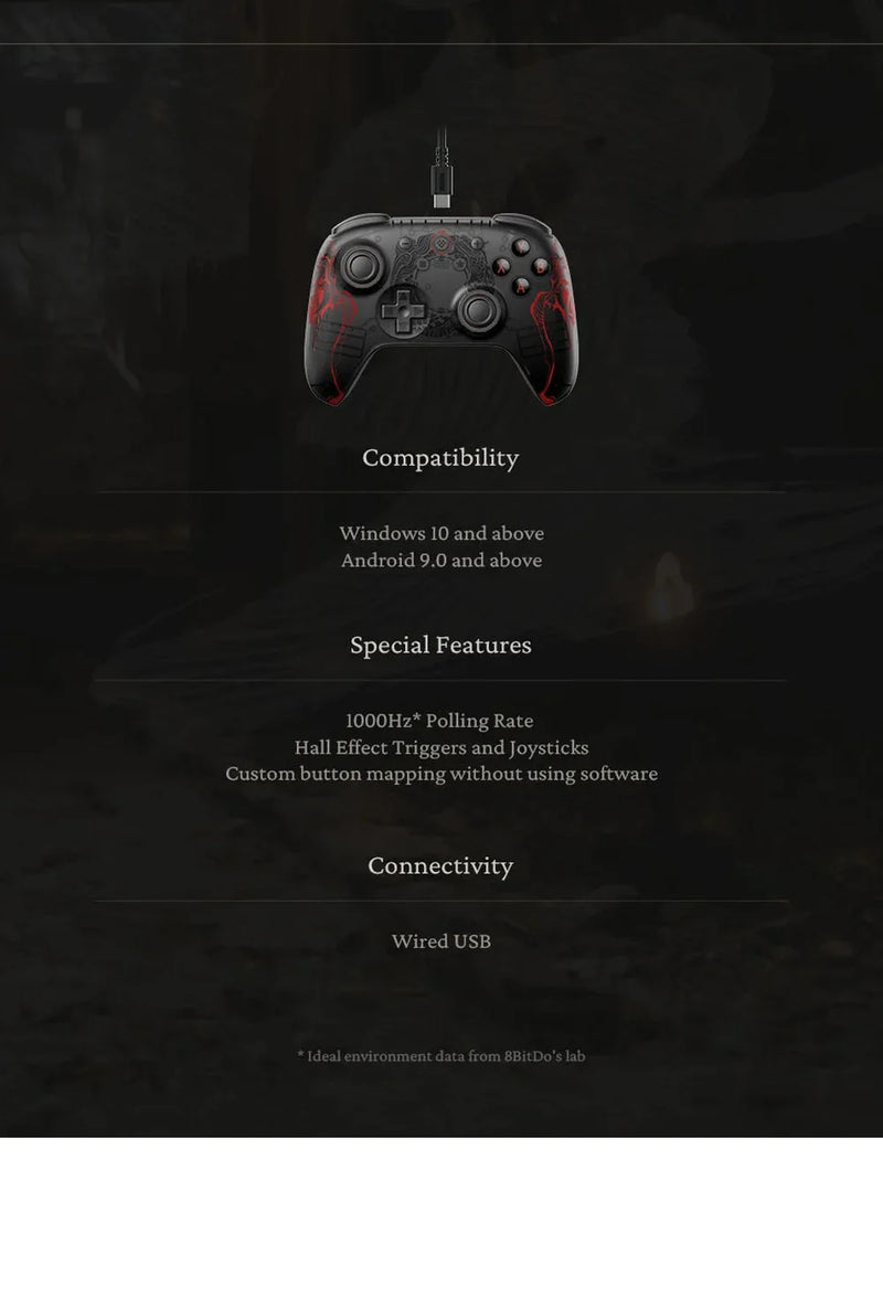 8BitDo Ultimate 2C Gamepads PC Black Myth Wukong Wireless or Wired Gaming Controller Windows 10 11 Steam Raspberry Pi Android