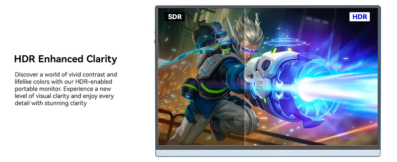 VEOUT 16inch Portable Monitor with USB-C 1920 * 1200P IPS, Freesync HDMI Gaming Monitor with Kickstand, Available in Four Colors