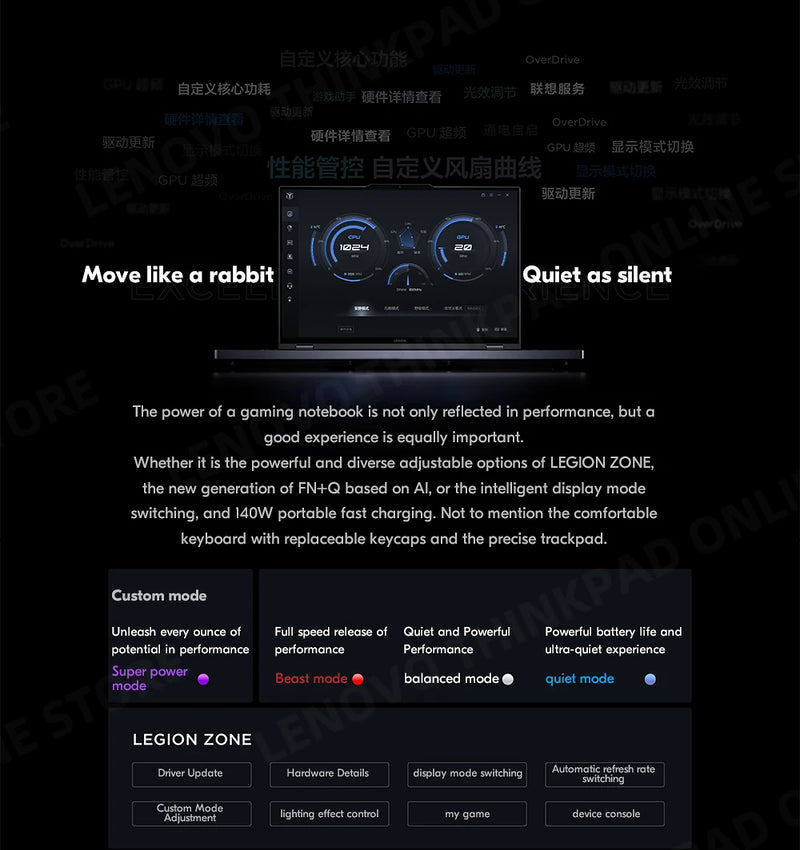 New Lenovo Legion Y9000P Gaming Laptop 13th Intel i9-13900HX/i5-13500HX /32G/1T SSD/NVIDIA RTX 4090/4080 240Hz 16inch Notebook