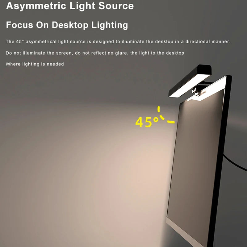 33-60cm Monitor Light Bar PC RGB Background Lighting Eye Protection Dimming Reading/Gaming/Work Lamp Timed Night Light