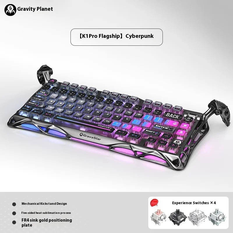 Gravastar 75k1pro Mechanical Keyboard Wireless Gaming Esports Professionali Keyboard Aluminum Customization Computer Peripherals