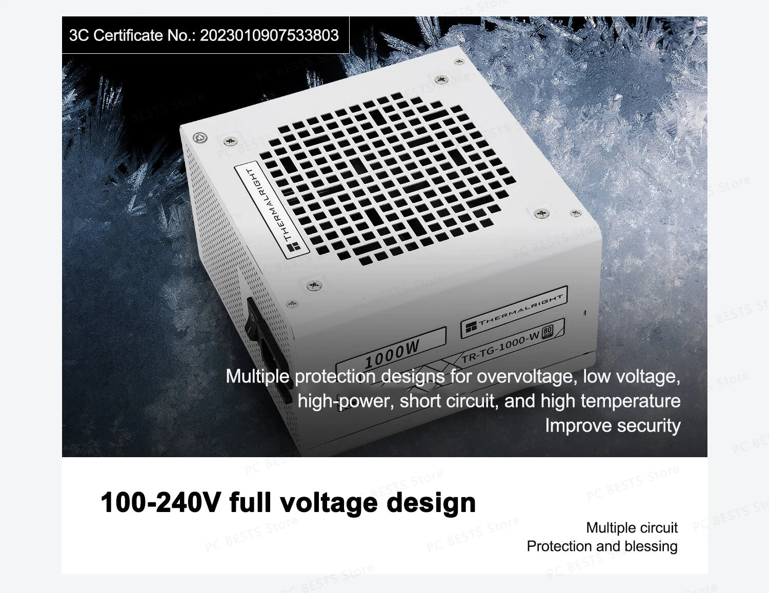 Thermalright TG1000-W Power Supply ATX3.0 650W 750W 850W 1000W 1200W Gold Medal Full-mode Power Supply PCIE5.0