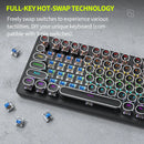 APAYADO K82 Wired Steampunk Mechanical Keyboard 75% Compact 82-Key Hot-Swappable RGB Retro Gaming Keyboard Multifunctional Knob