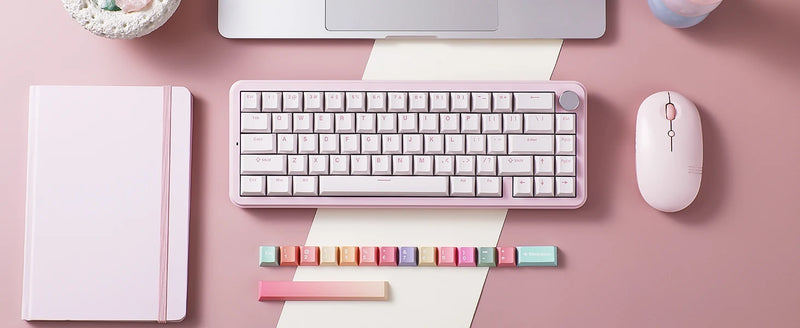 YUNZII B68 Wireless Mechanical Gaming Keyboard, Tri-Mode Hot Swappable Cute Gasket Mounted Creamy Keyboard for Win/Mac,