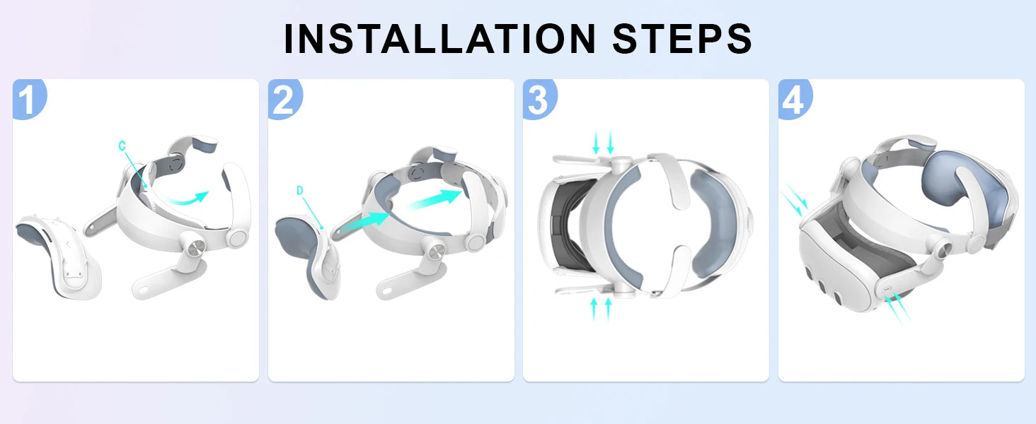 Replaceable Elite Strap for Meta Quest 3 VR Headset Improve Comfort Adjustable Head Strap for Meta Quest 3 Accessories Helmet