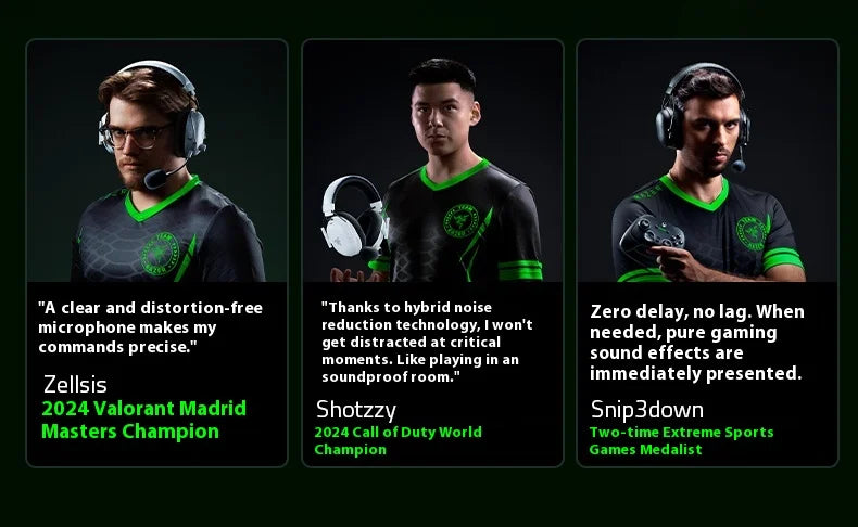 Razer Blackshark V3 PRO Headphones Wireless Tri-mode Professional Esports Gaming Earphones with Mic Noise Reduction Headsets