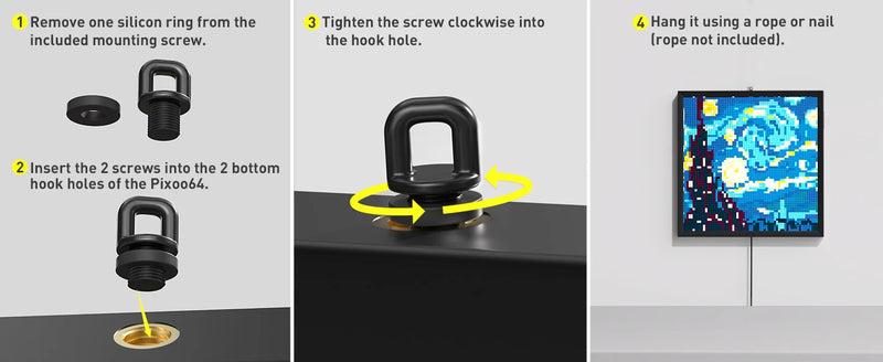 Divoom Pixoo 64 WiFi Pixel Art Display WiFi Cloud Digital Frame with APP Control,64 X 64 LED Panel  for Gaming Room Decoration