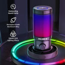 talomen Gaming PC USB Microphone, Podcast Condenser Mic with Boom Arm, Online Chat, RGB Computer Mic for PS4/5 PC Gamer F8S