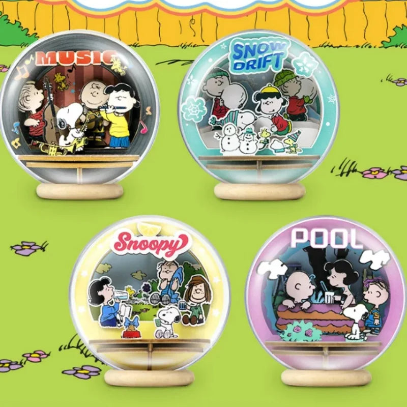 Pantasy Snoopy Series Retro Robotic Anime Peripheral Educational Building Blocks Ornaments Toys Children's Gifts