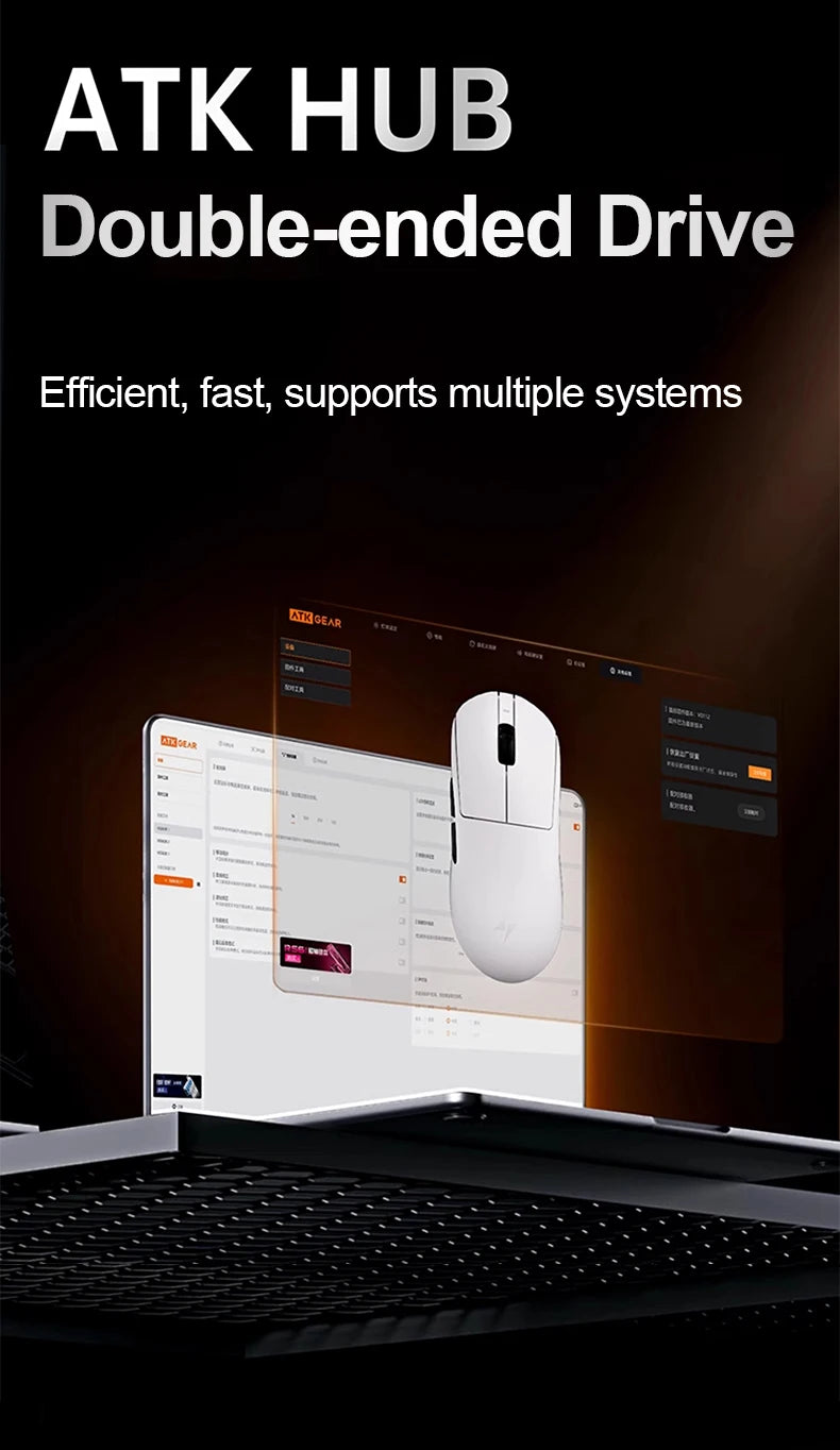 ATK Dragonfly A9 Ultra Wireless E-sports Gaming Mouse Ultra-lightweight Tri-mode Dual 8K Ergonomic Mice A9 Plus PAW3395/3950