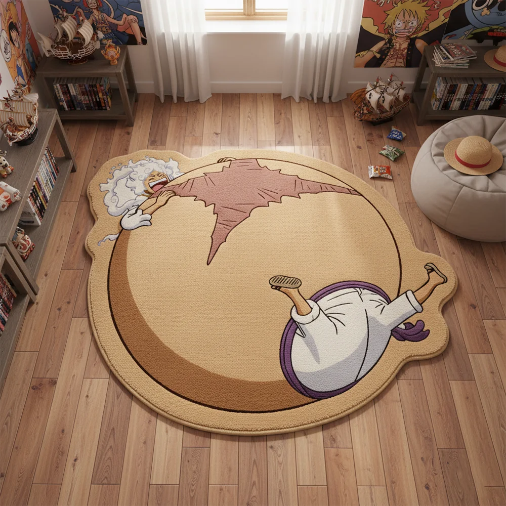 One Piece Luffy Gear 5 Anime Area Rug Funny Cartoon Non Slip Floor Mat Home Decor,Pet Mat,Soft Decorative Blanket,Game Mat