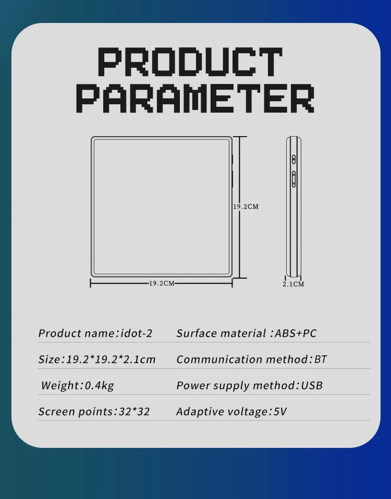 64X64 Smart LED Pixel Display RGB DIY Programmable Pixel APP Control Art Display Creative Animations For Gaming Room Decor