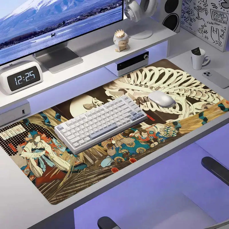 Ukiyoe Skull Japanese  large size  bedroom learning  Anime Mouse keyboard accessories  table mat   playmat  Pad