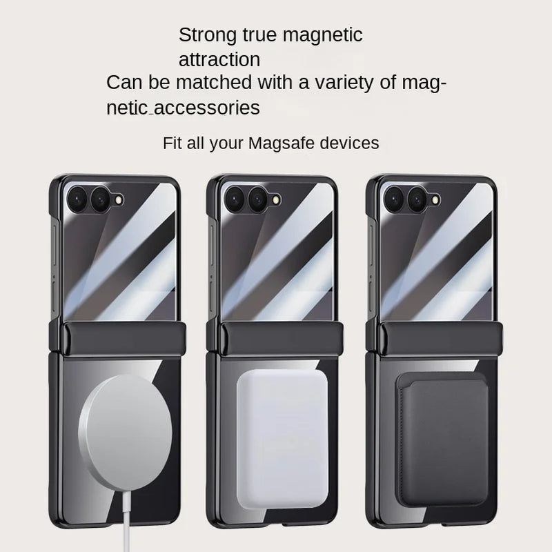 With Tempered Glass Protective Phone Case For Samsung Galaxy Z Flip7 flip 7 Spring Hinge All-inclusive Camera protect Cover