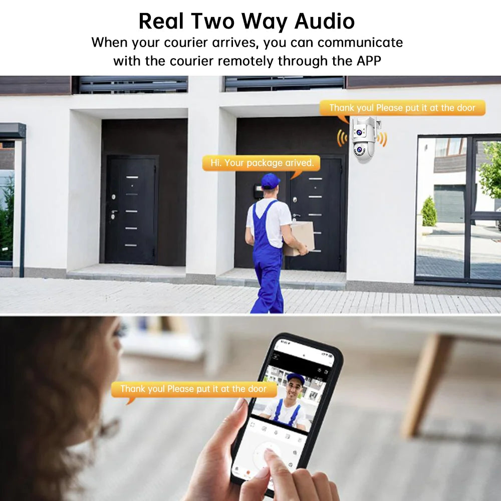 Jooan 4K 8MP HD Wifi PTZ Camera Outdoor 5G Wifi Dual Lens Security IP Cameras 5X Zoom AI Tracking ONVIF CCTV Surveillance Camera