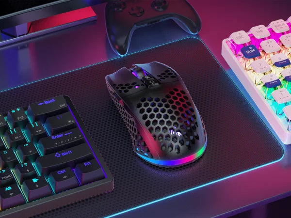 SM600 3-Mode Connection Wireless Gaming Mouse Ergonomic Design Rechargeable Mice Macro Software Zero Latency