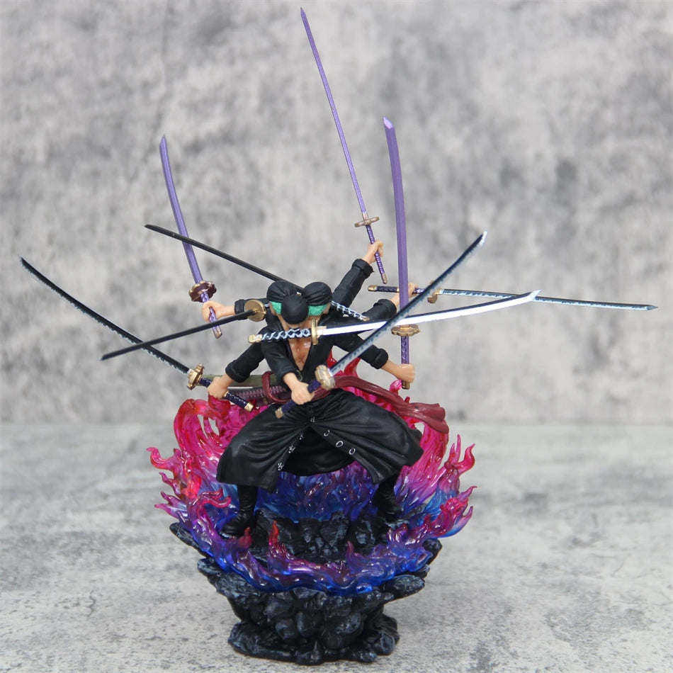 One Piece 14cm Zoro Action Figure Anime Figure Asura Roronoa Zoro Statue Action Figure Collection Model Kid Toy for Xmas Gifts