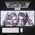 Anime Kawaii Girls PC Gaming Mouse Pad Pink Best Friend Computer Office Accessories Large Gamer Non-slip Keyboard Expansion Pads