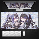 Anime Kawaii Girls PC Gaming Mouse Pad Pink Best Friend Computer Office Accessories Large Gamer Non-slip Keyboard Expansion Pads