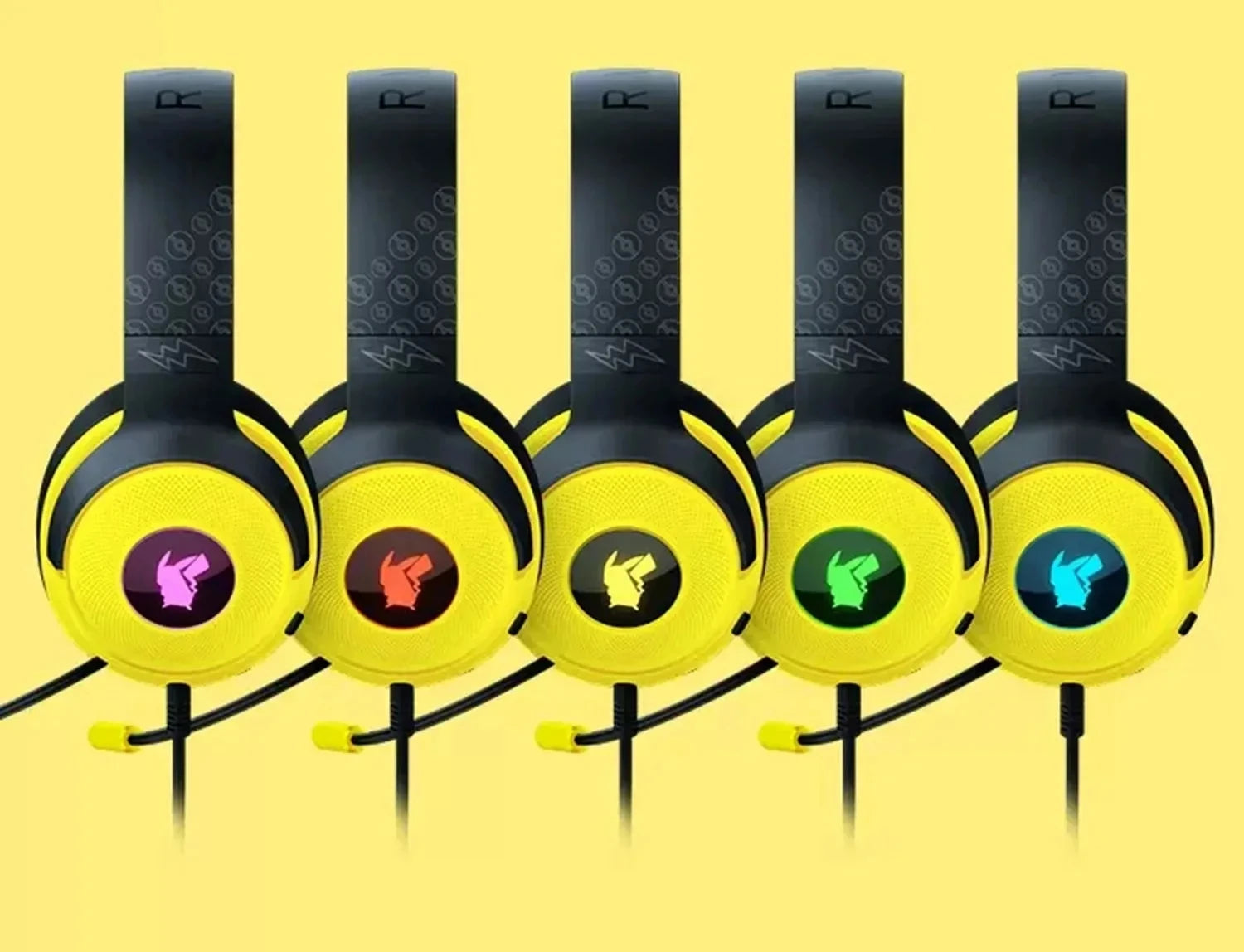 Razer Kraken V3 X Pokemon Pikachu Headset Custom Pikachu lighting effects