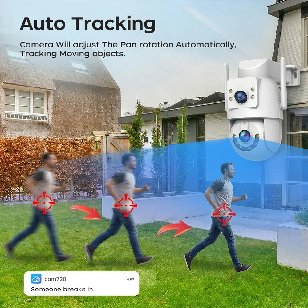 Jooan 4K 8MP HD Wifi PTZ Camera Outdoor 5G Wifi Dual Lens Security IP Cameras 5X Zoom AI Tracking ONVIF CCTV Surveillance Camera