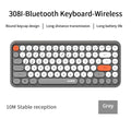 Ajazz 308I Wireless Keyboard 84 Keys Round Keycap Bluetooth Keyboard Portable 2.4GHz Numeric Keypad for Tablet Laptop Android
