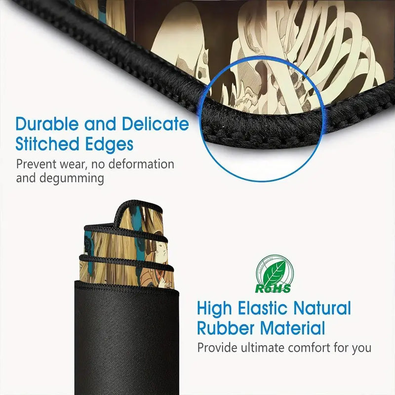 Ukiyoe Skull Japanese  large size  bedroom learning  Anime Mouse keyboard accessories  table mat   playmat  Pad